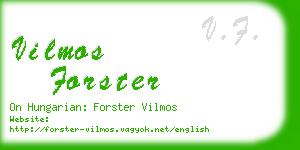 vilmos forster business card